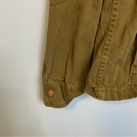 Forever 21 olive green military fatigue style jacket with cargo pockets Sz S - Picture 7 of 11